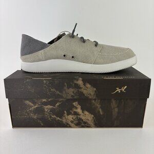 Chaco Chillos Sneaker Mens Sz 11 Slip on with Strings Beige & Gray Boat Canvas